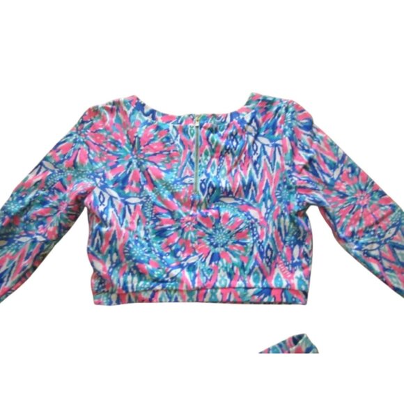 Lilly Pulitzer Carlita Set 2-Piece Crop Top & Skort Large Vibrant Pattern Cotton - Picture 11 of 12